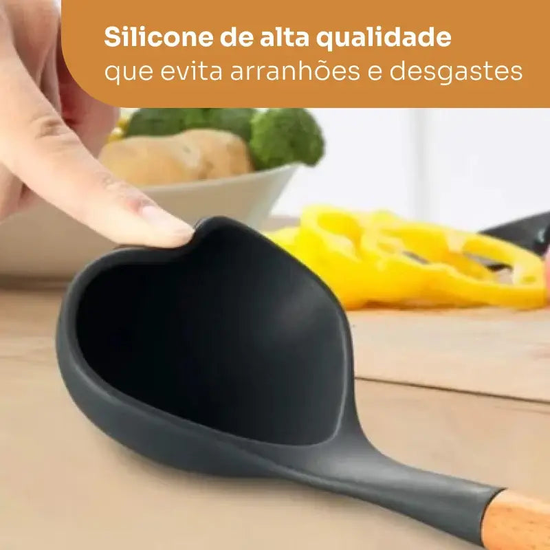 Kit Utensílios de Cozinha de Silicone