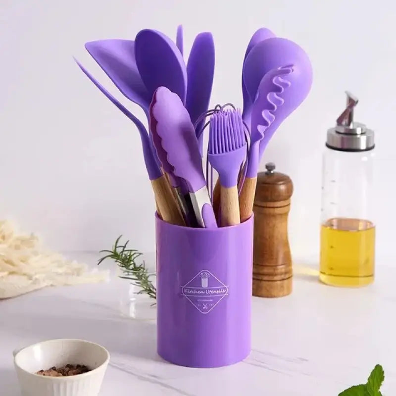 Kit Utensílios de Cozinha de Silicone